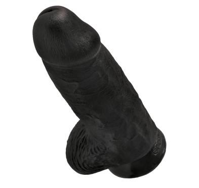 King Cock - Realistyczne Grube Dildo Z Przyssawką 23 CM Czarny